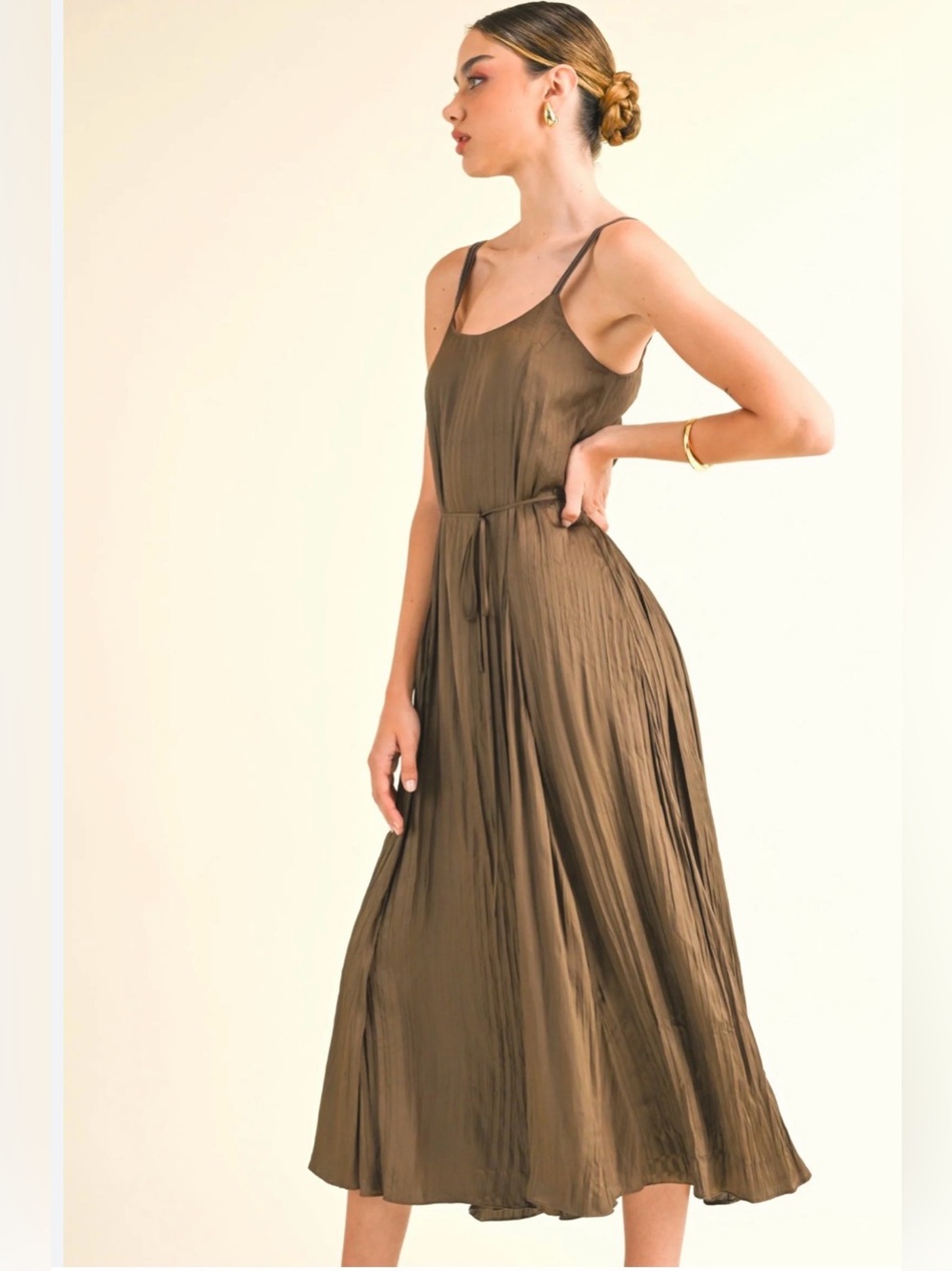 Reset by Jane Brown Pleated Slip Midi Dress - Elegant Everyday Style